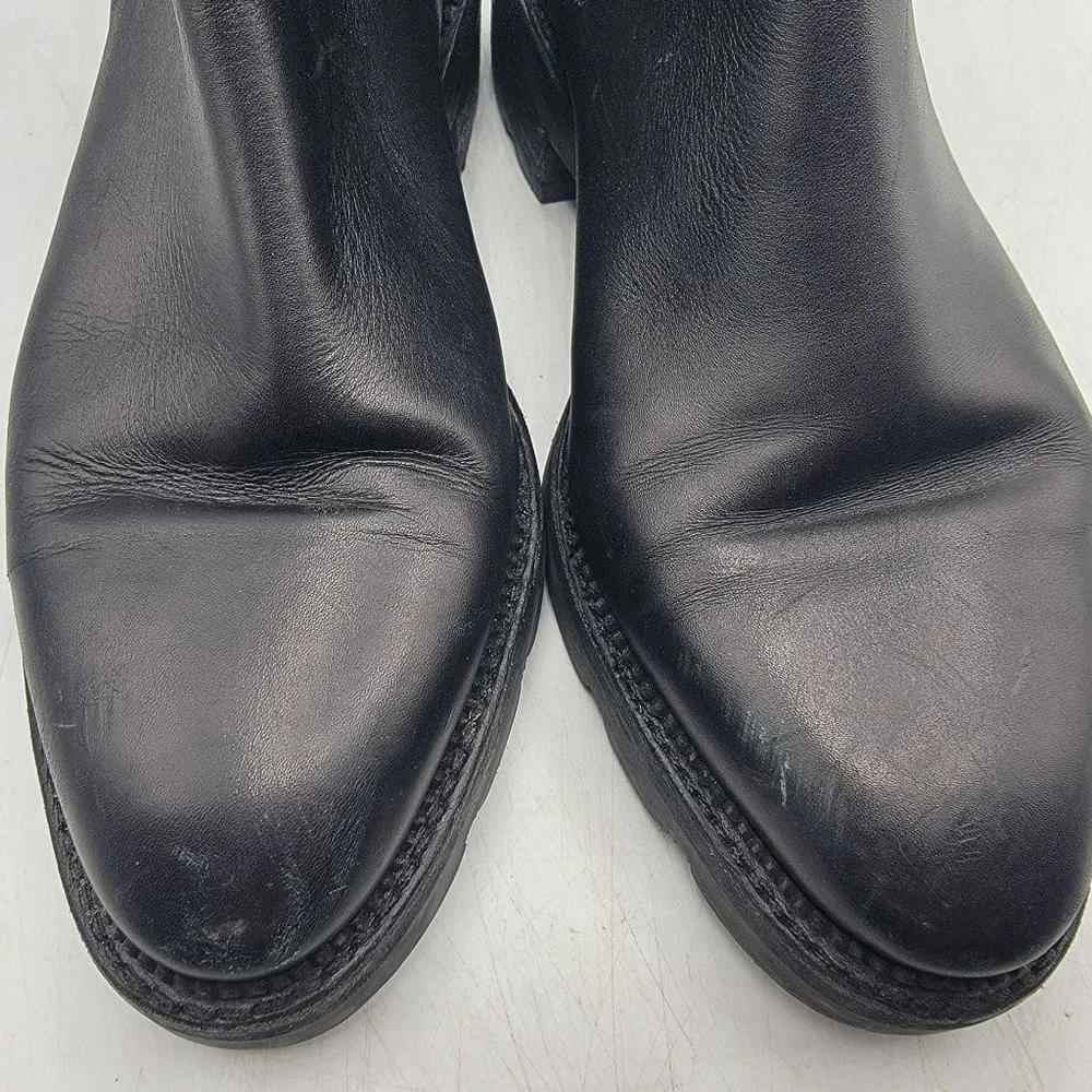 Alexander Wang Andy Cut Out Leather Chelsea Boots size 38.5 Pull On Almond Toe